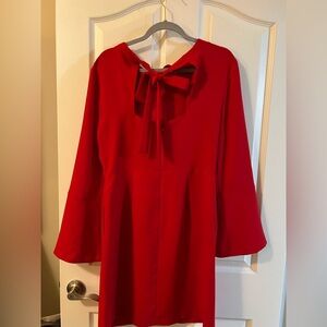 Banana Republic Stunning Red Back-tie Dress with bell sleeves